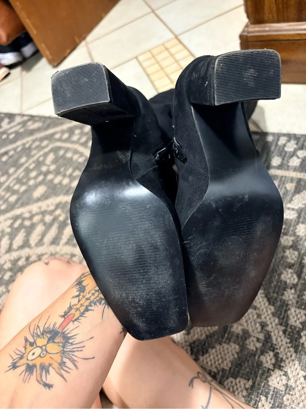 Nine West Black Over-the-Knee Suede Boots